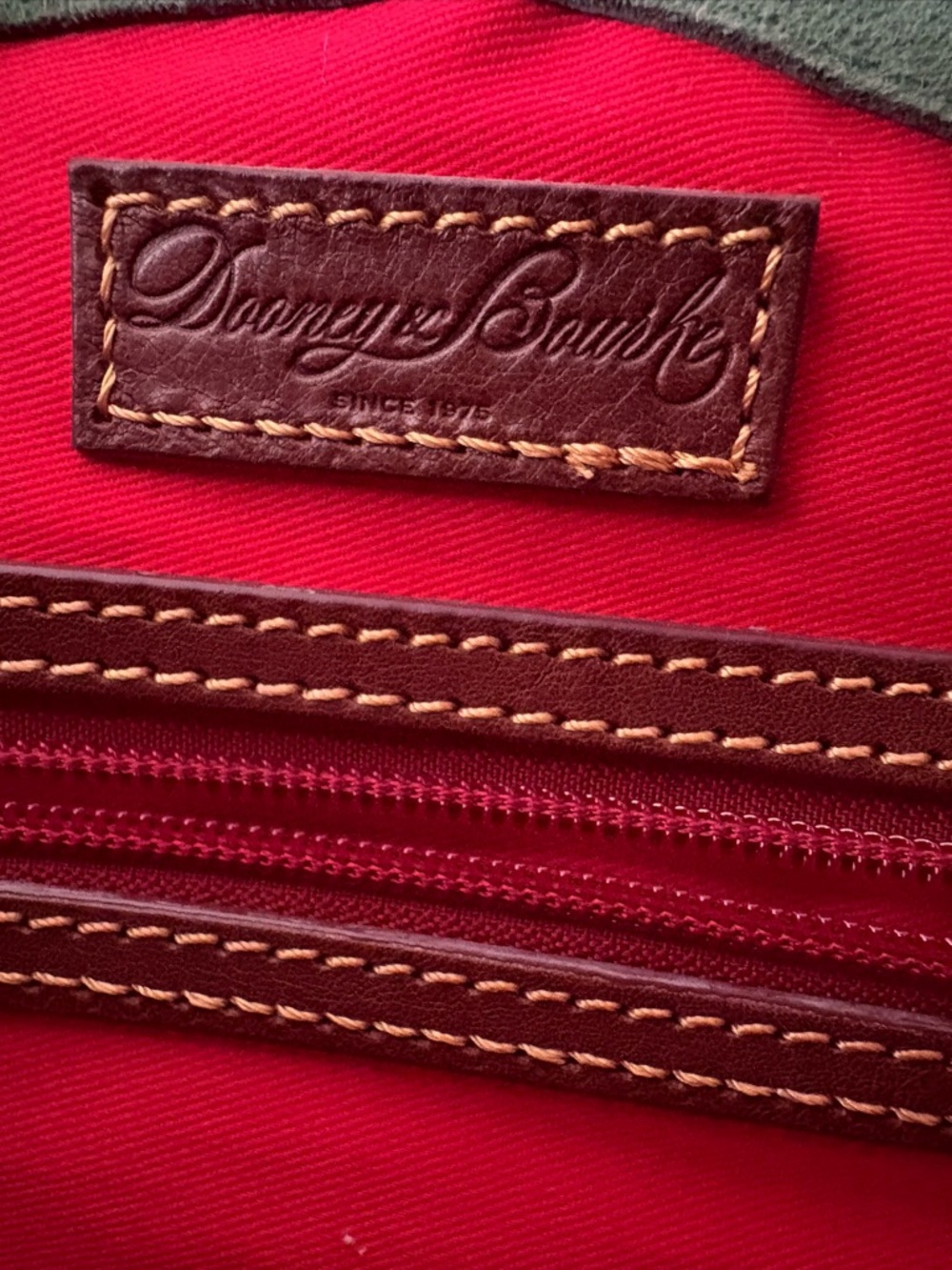 Dooney & Bourke Brown Leather Satchel with Gold Hardware - Picture 6 of 9